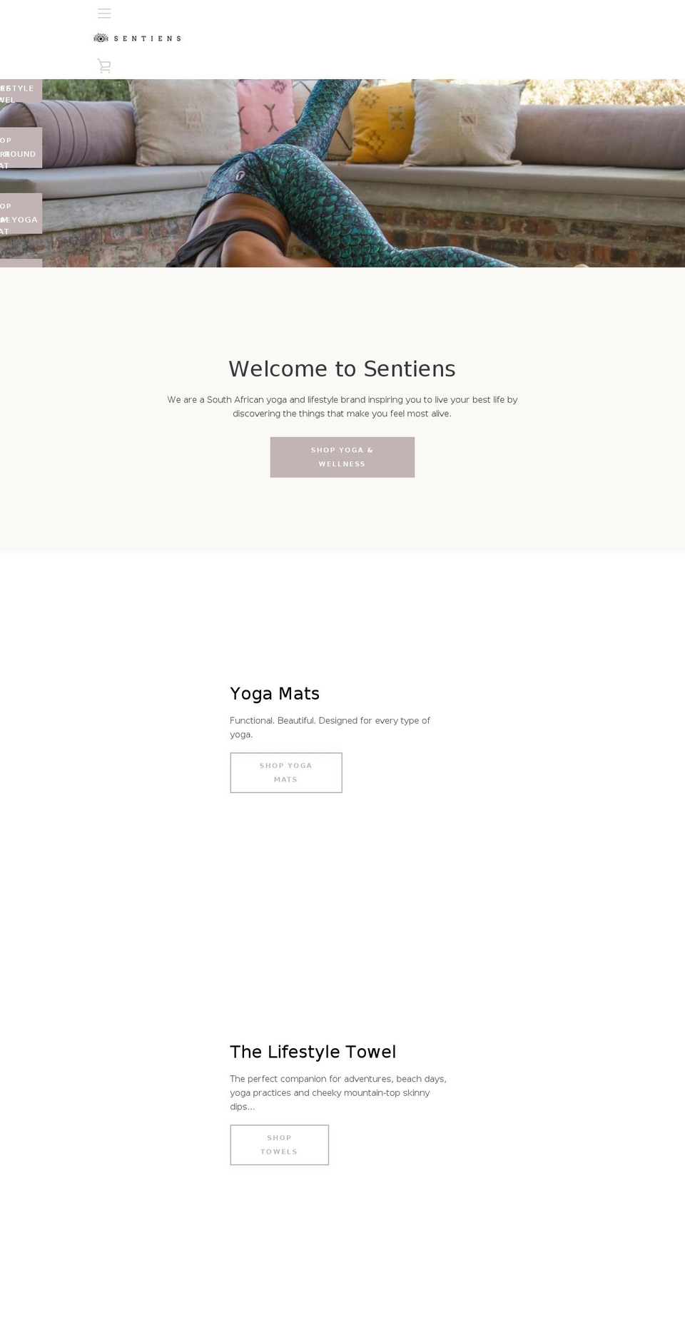 sentiens.co.za shopify website screenshot