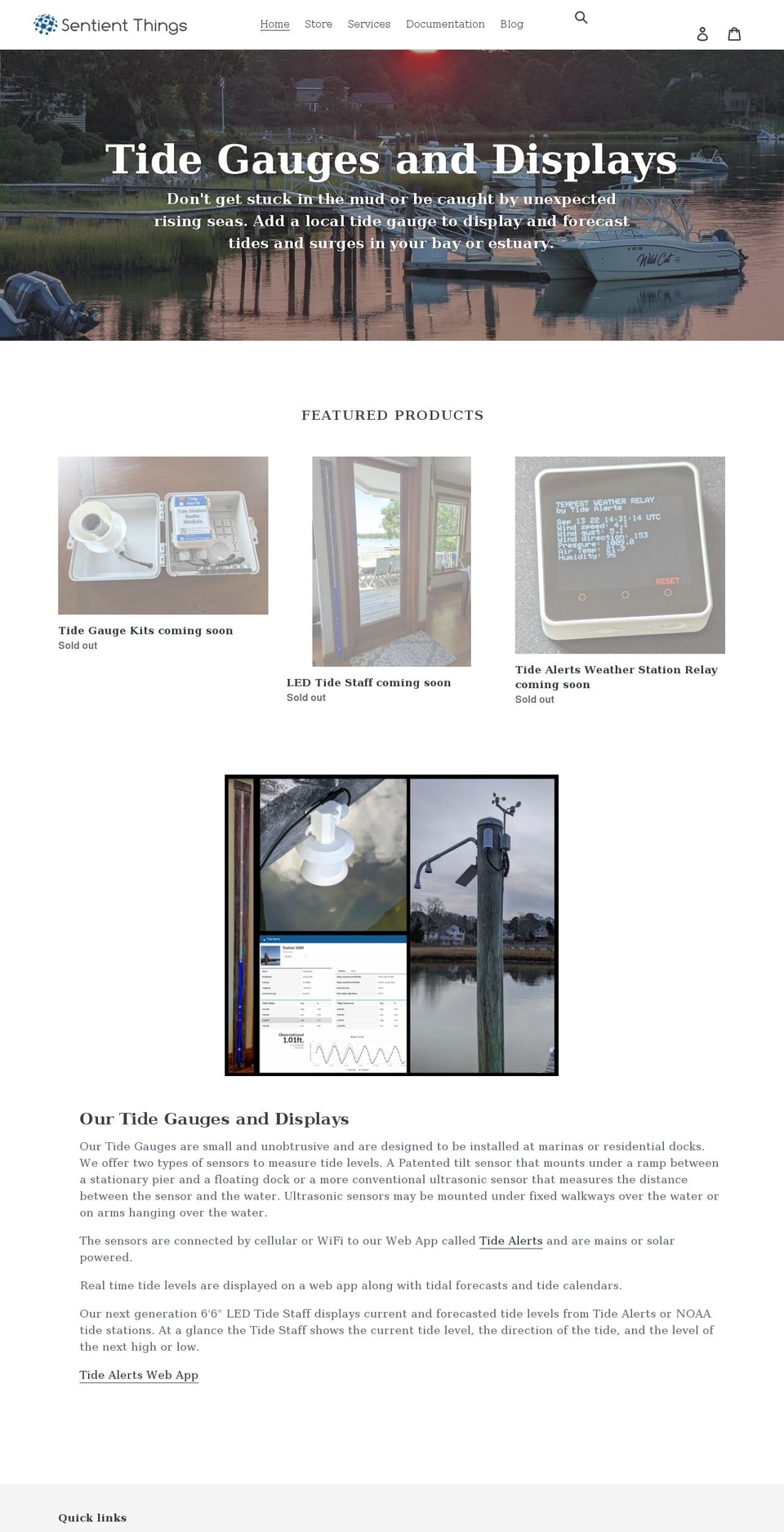 sentientthings.com shopify website screenshot