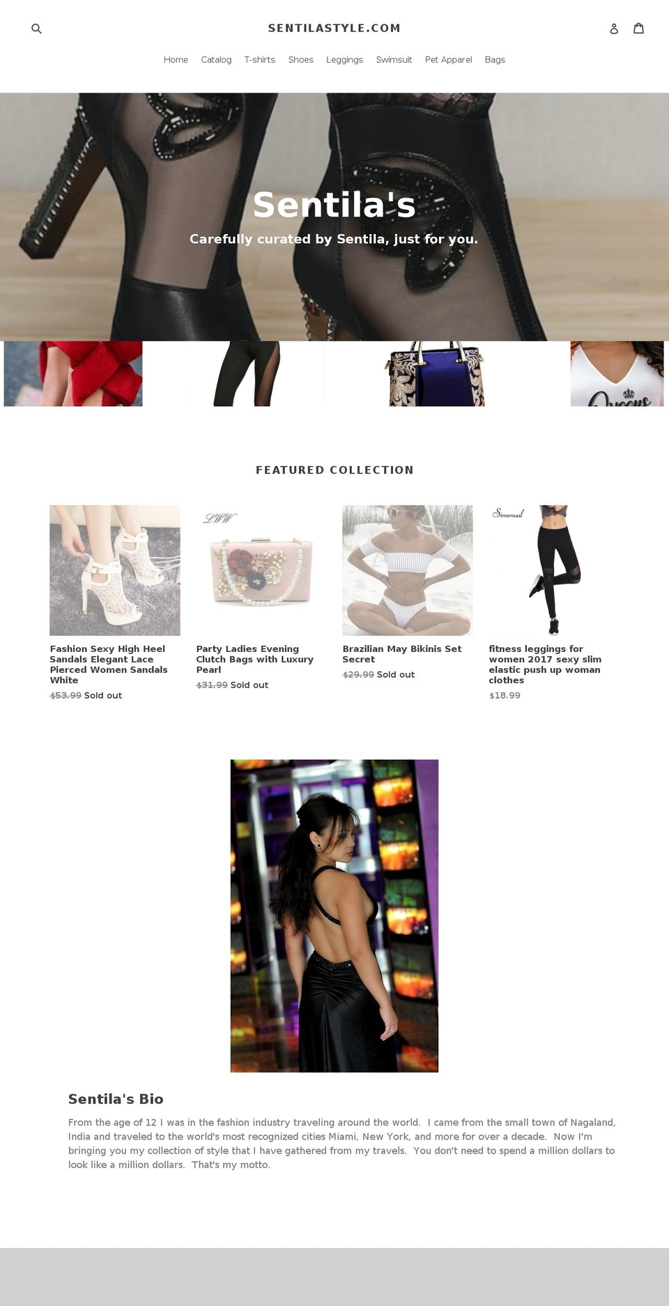 sentilastyle.com — Shopify storefront screenshot