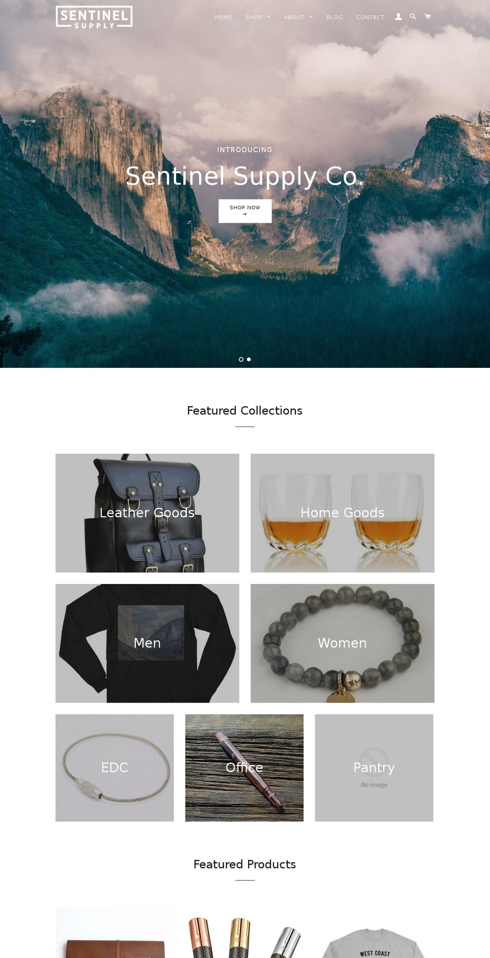 sentinelsupplyco.com shopify website screenshot