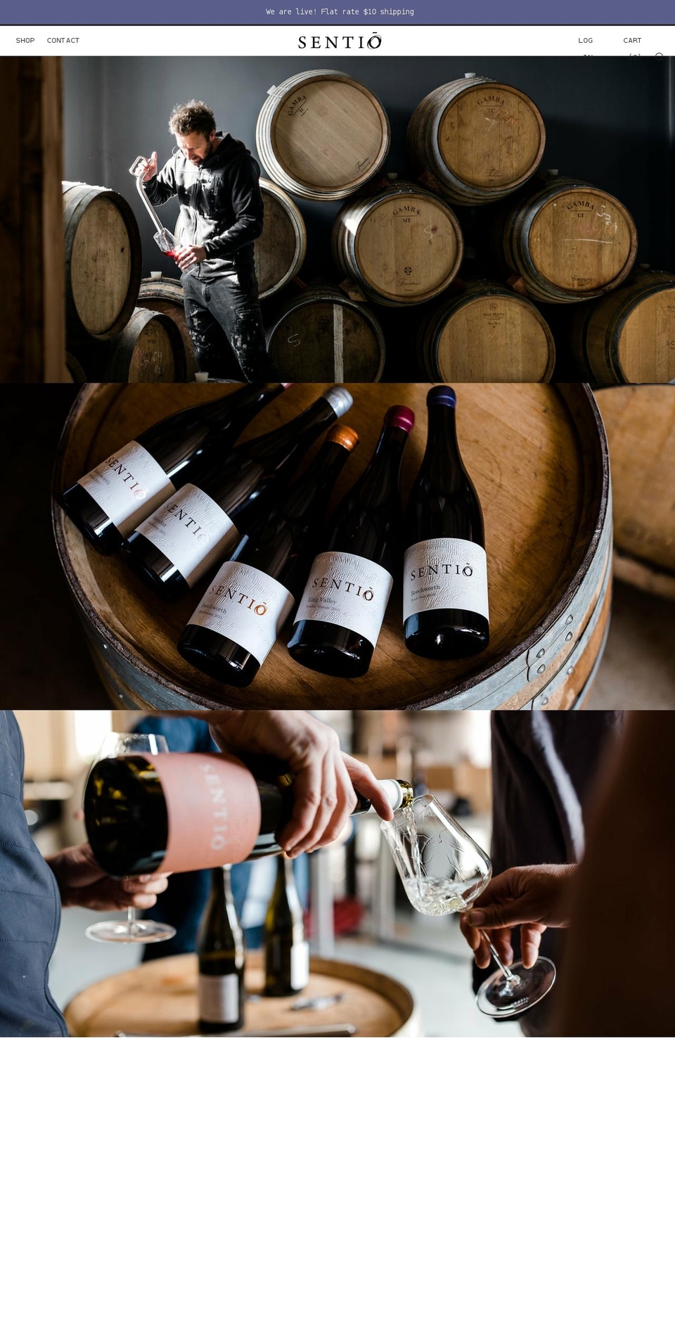 sentiowines.com.au shopify website screenshot
