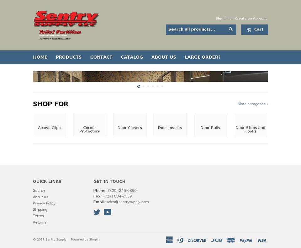 sentrysupply.com shopify website screenshot