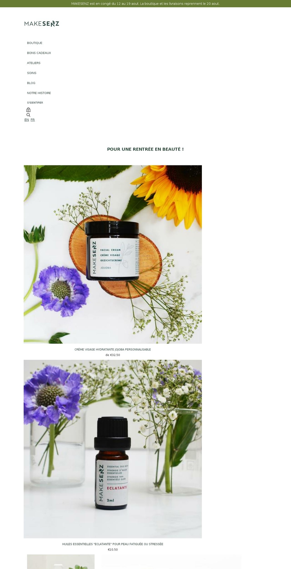 senzcosmetics.com — Shopify storefront screenshot