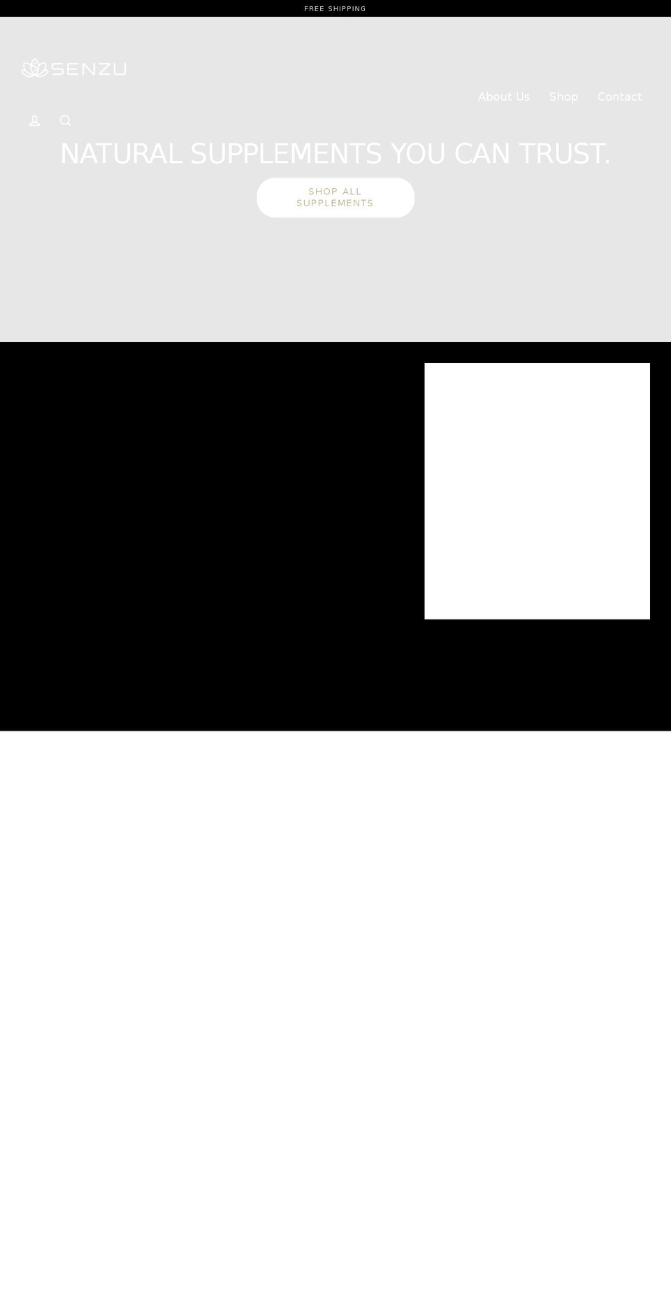 senzuhealth.com shopify website screenshot