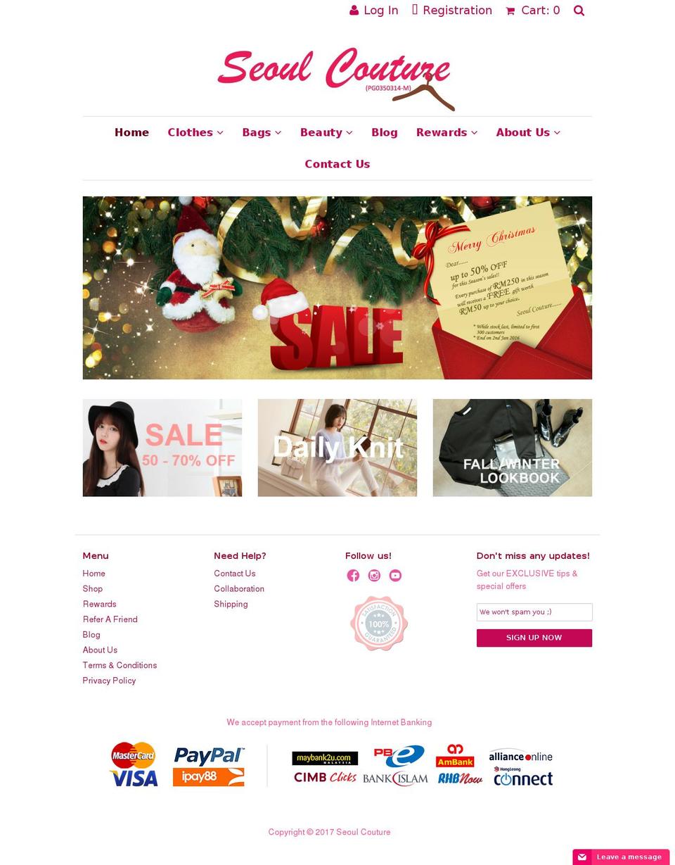 seoul-couture.com shopify website screenshot