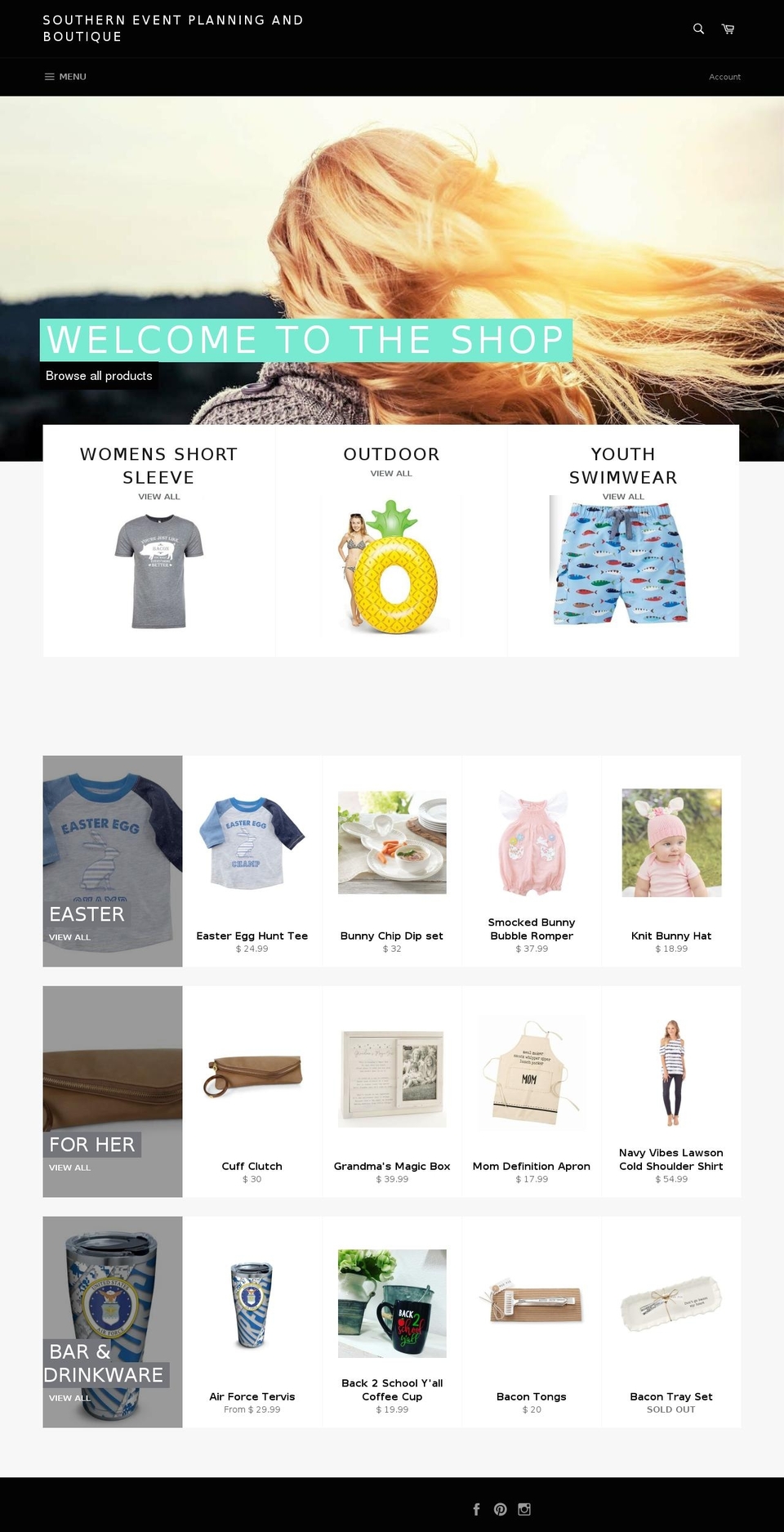 sepboutique.com shopify website screenshot