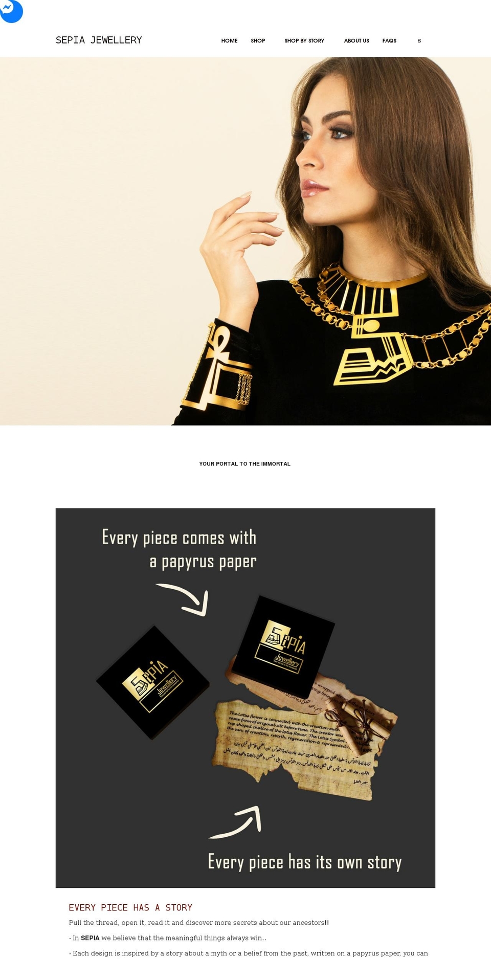 sepiajewellery.com shopify website screenshot