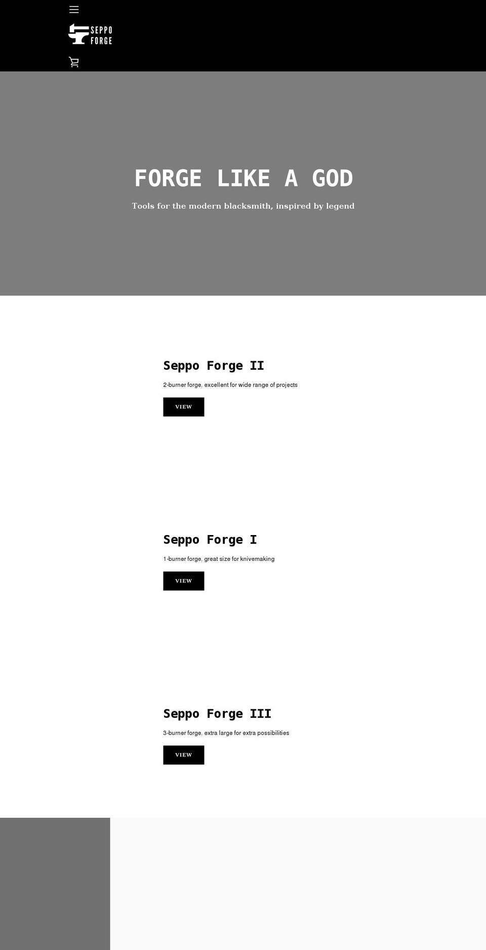 seppoforge.ca shopify website screenshot