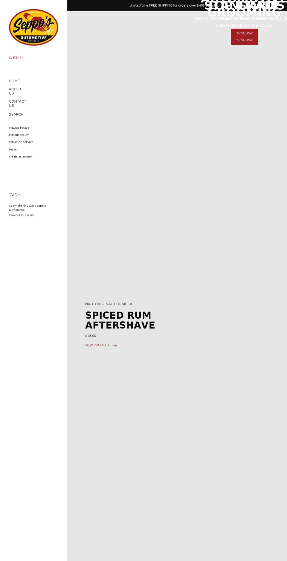 sepposautomotive.com — Shopify storefront screenshot