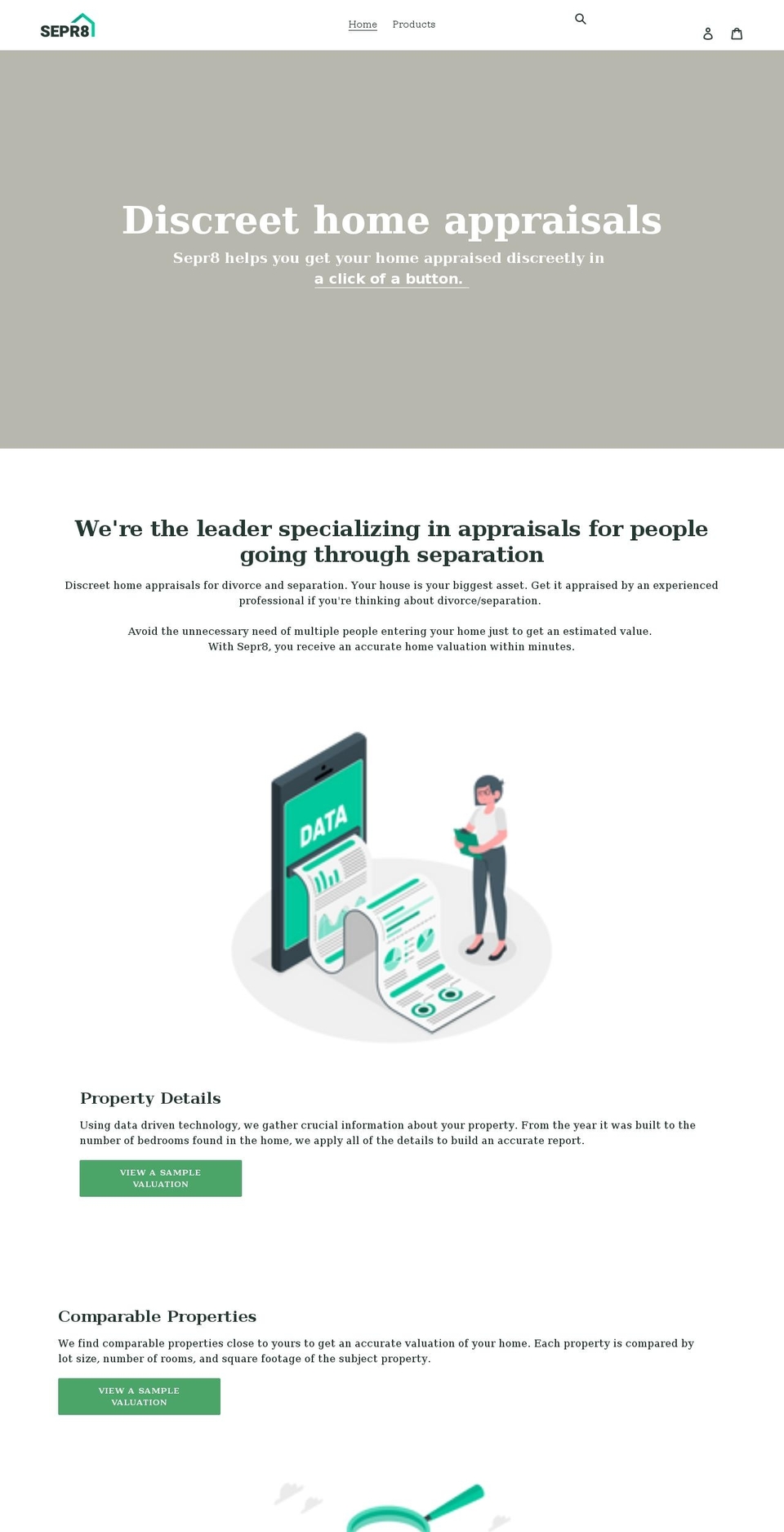 sepr8.com shopify website screenshot