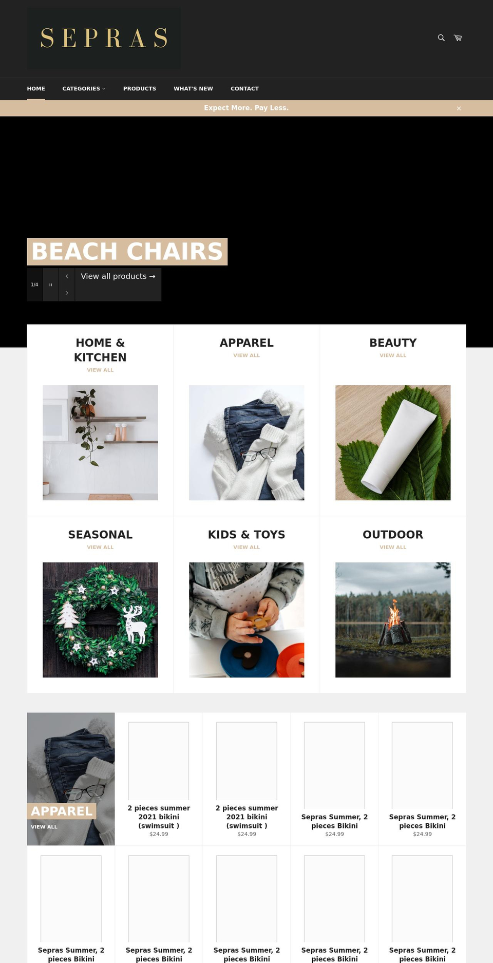 sepras.com shopify website screenshot