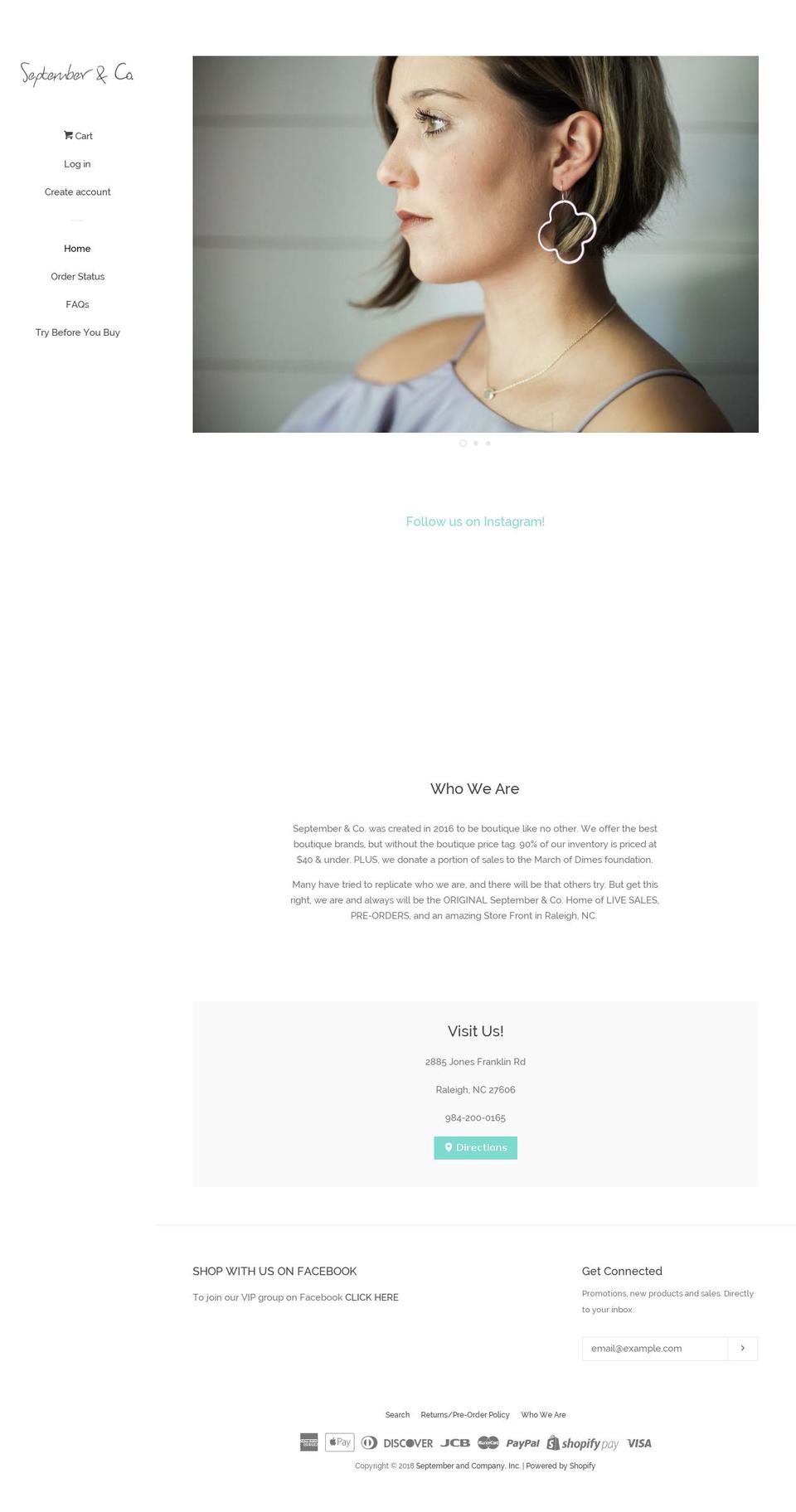 septemberandcompany.com shopify website screenshot