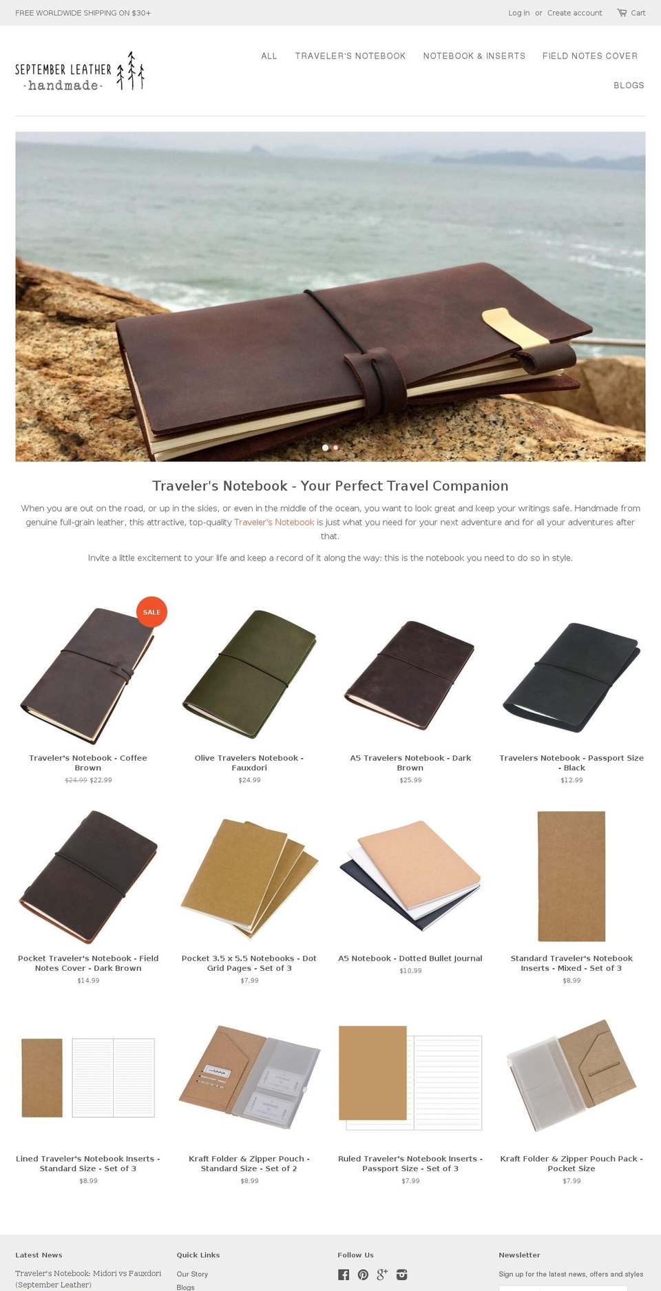 septemberleather.com shopify website screenshot
