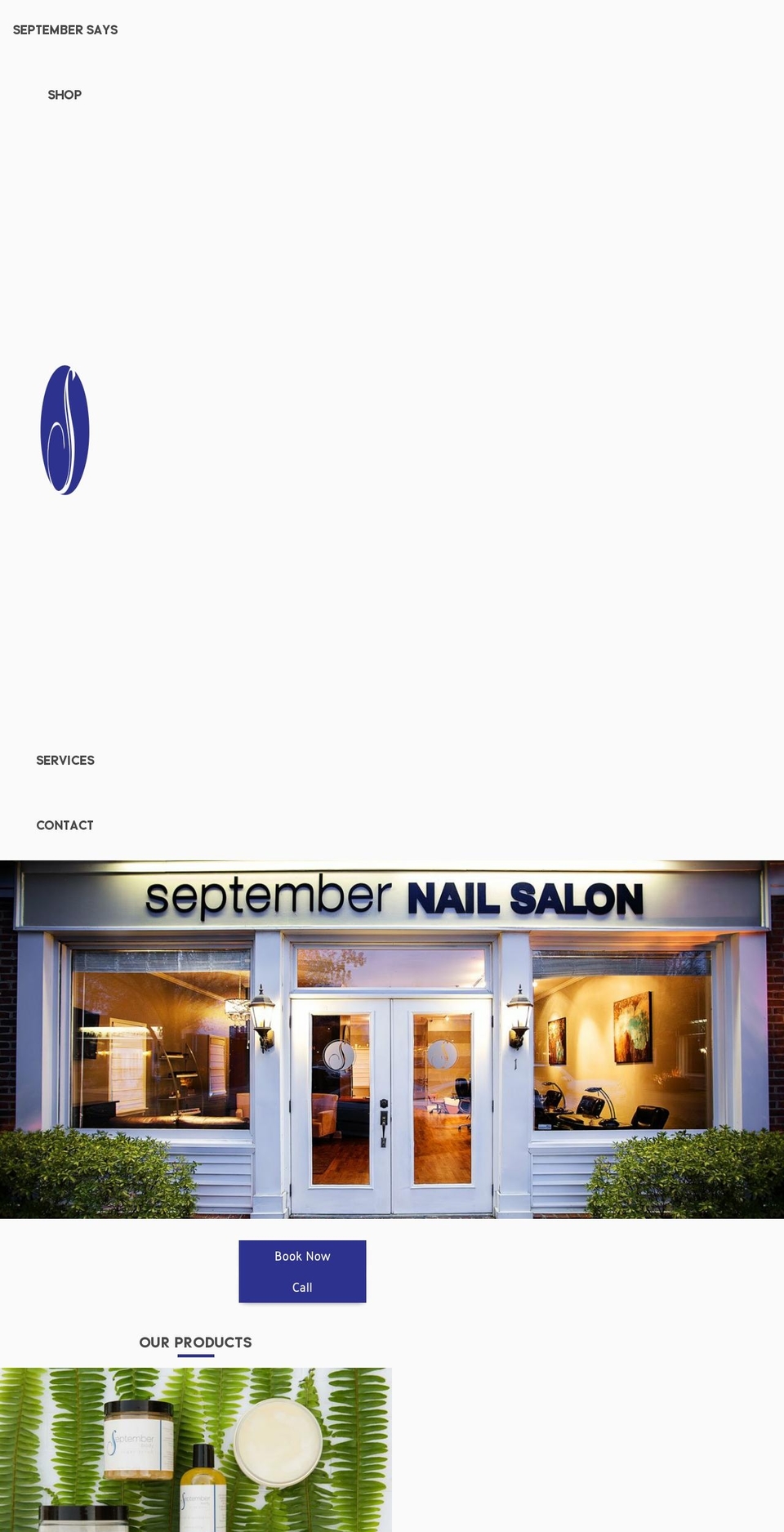 septembernailsalon.com shopify website screenshot