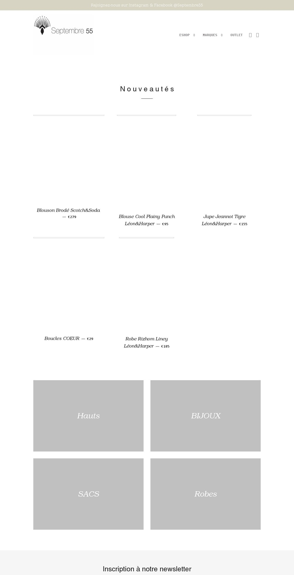septembre55.com shopify website screenshot