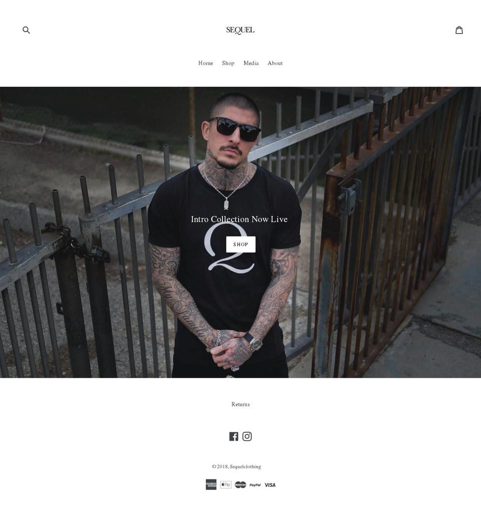 sequelclothing.com — Shopify storefront screenshot