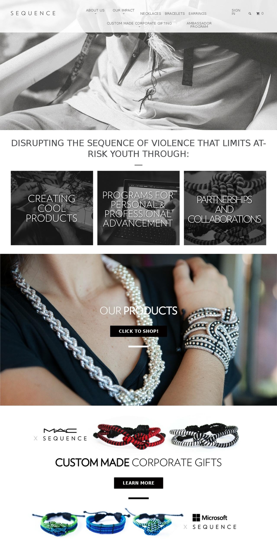 sequencecollection.com shopify website screenshot