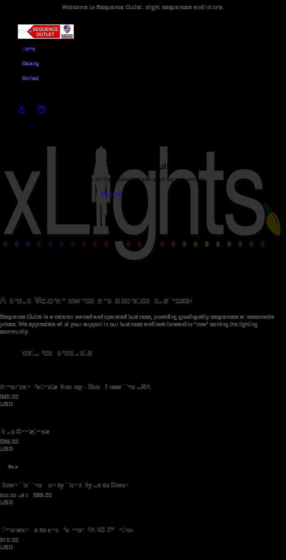sequenceoutlet.com shopify website screenshot