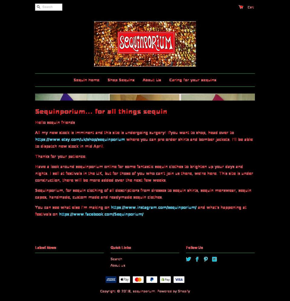 sequinporium.com — Shopify storefront screenshot