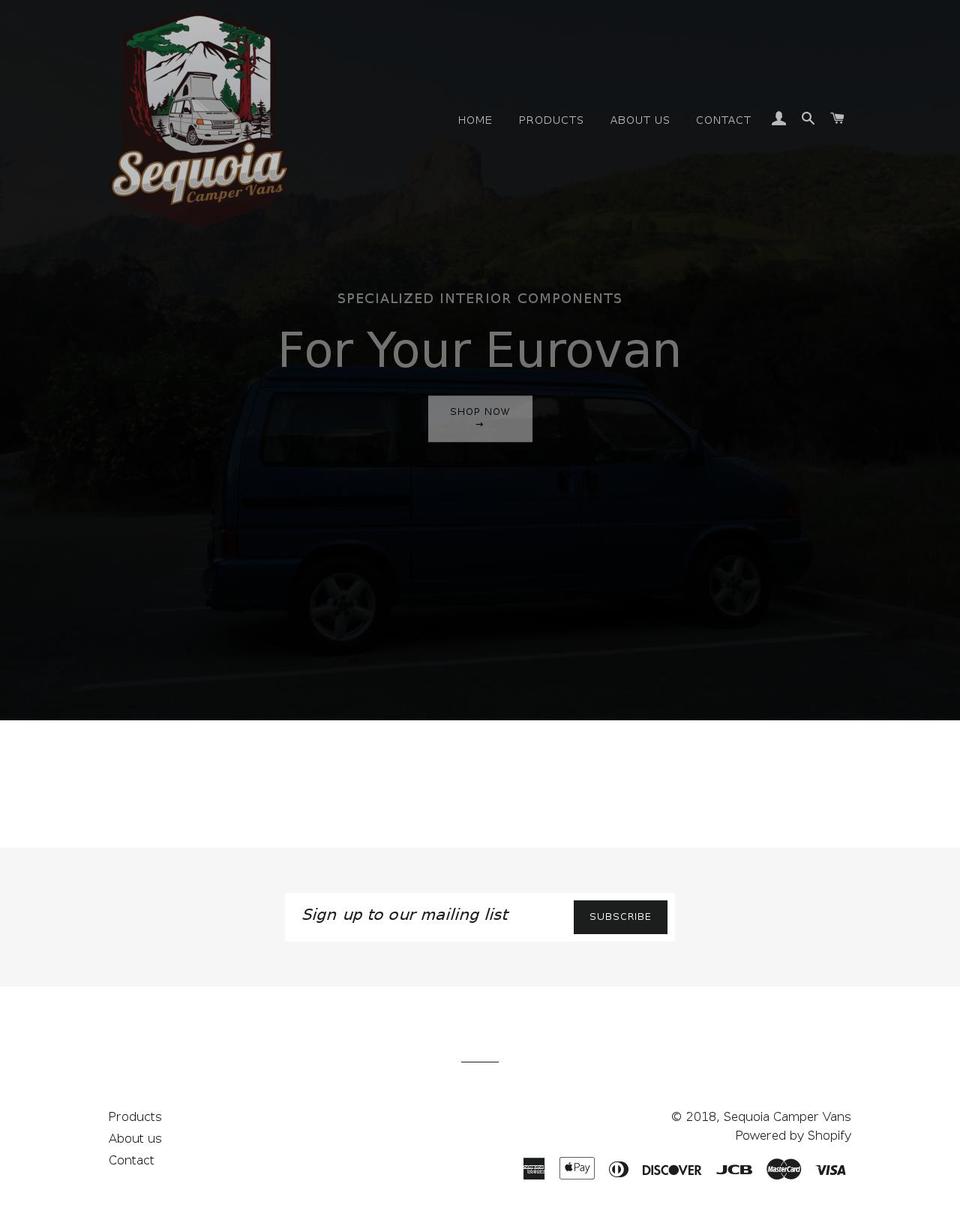 sequoiacampervans.com — Shopify storefront screenshot