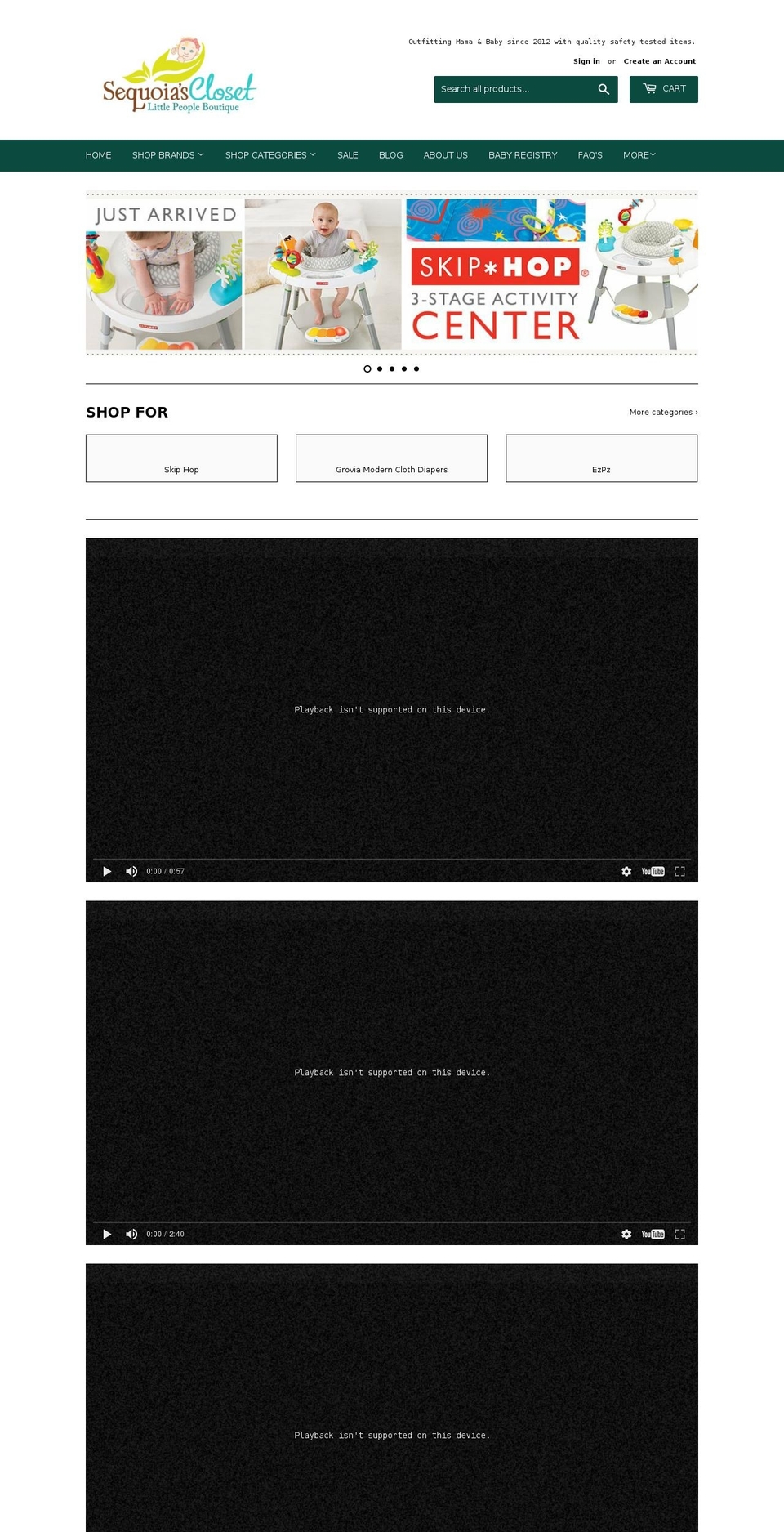 sequoiascloset.com shopify website screenshot