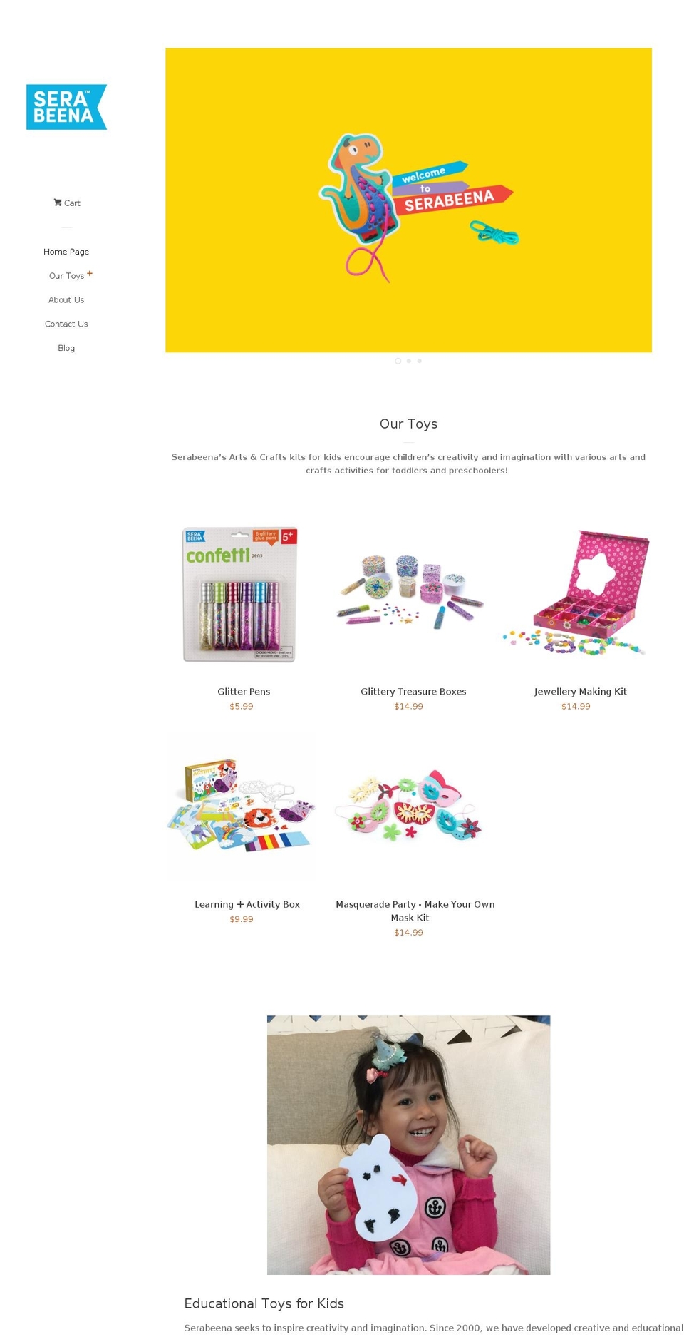 serabeena.com shopify website screenshot