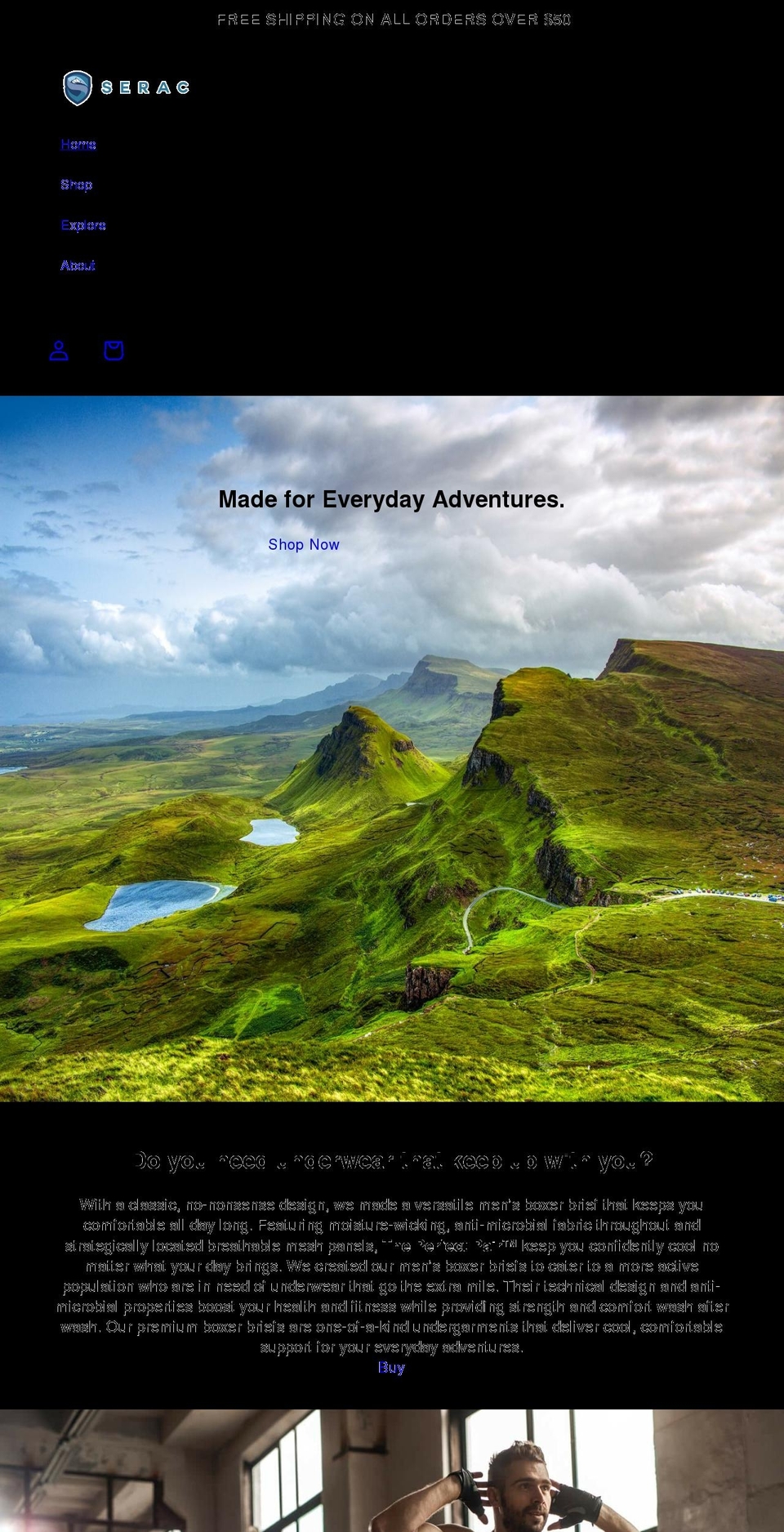 seracapparel.com shopify website screenshot