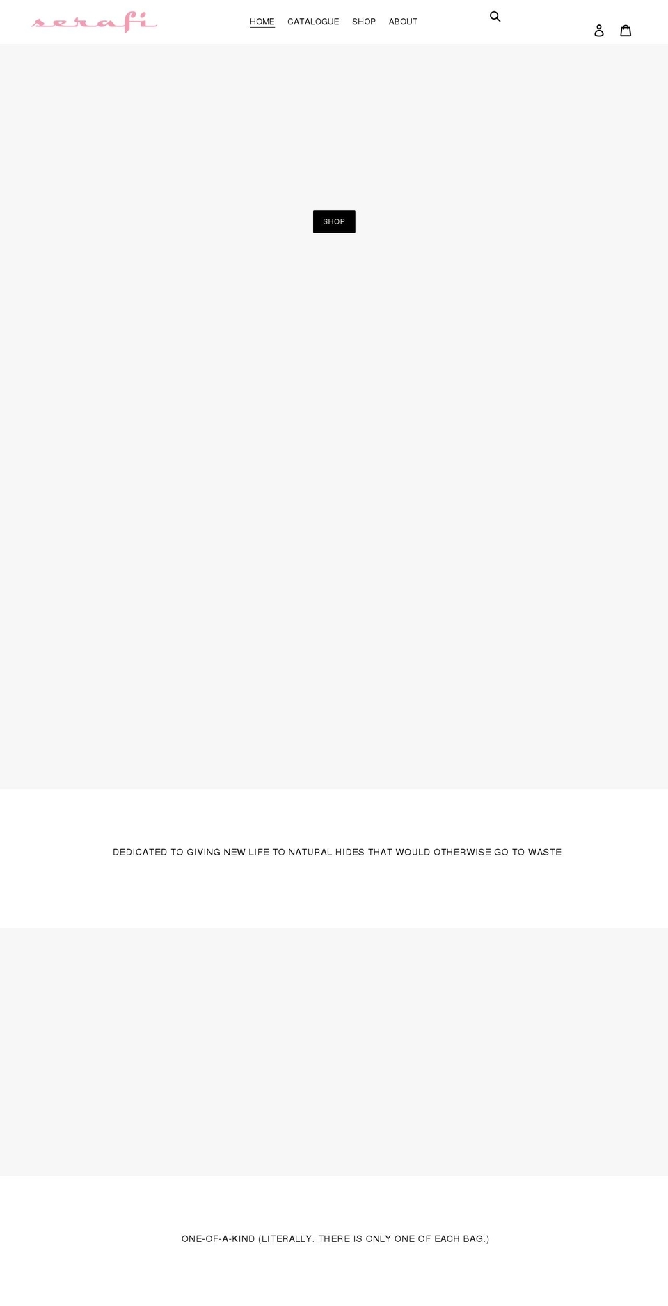 serafidesigns.com shopify website screenshot