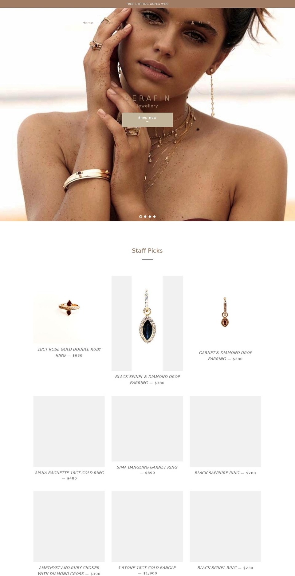 Serafin - Brooklyn adapted Shopify theme site example serafinjewellery.com