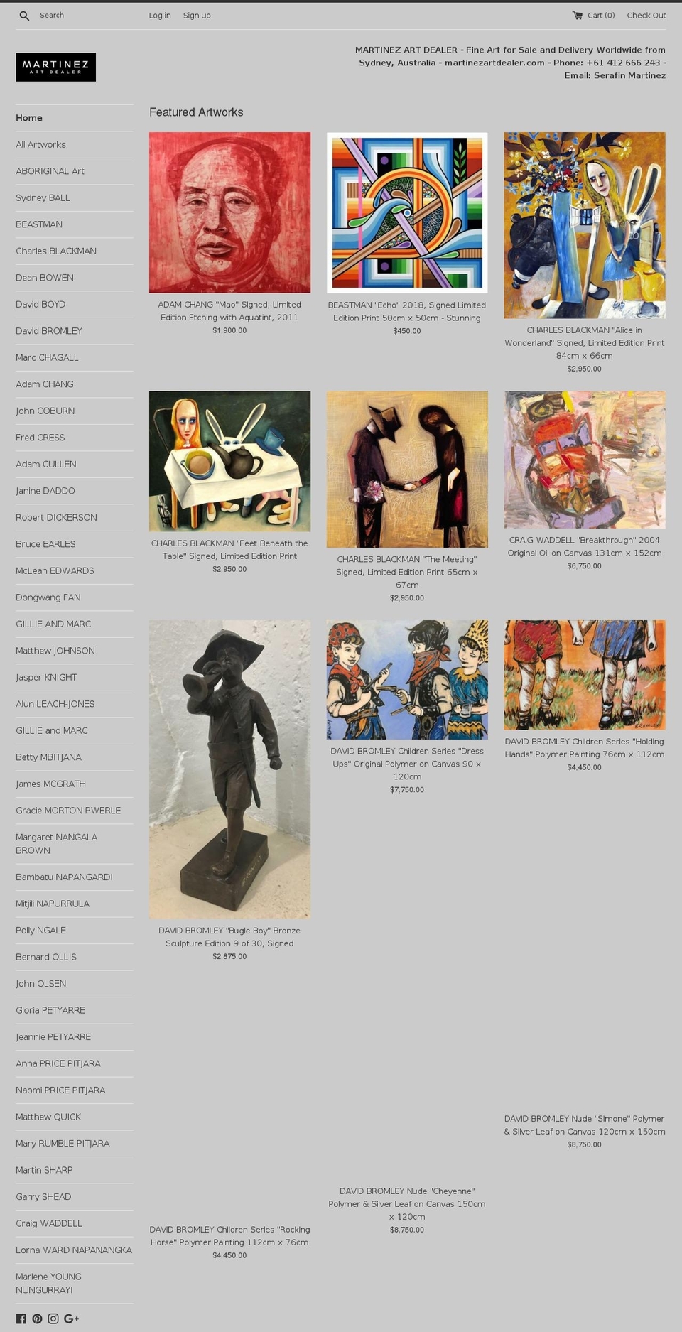 serafinmartinez.com — Shopify storefront screenshot