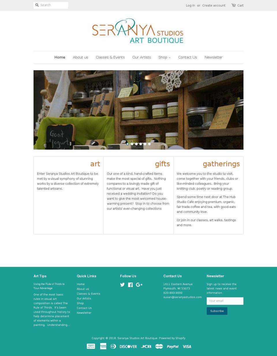 seranyastudios.com — Shopify storefront screenshot