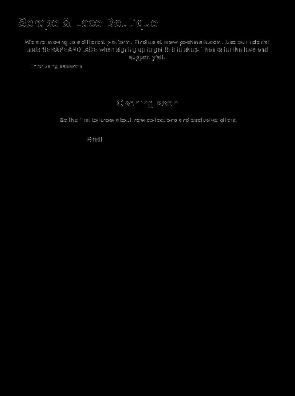 serapeandlaceboutique.com shopify website screenshot