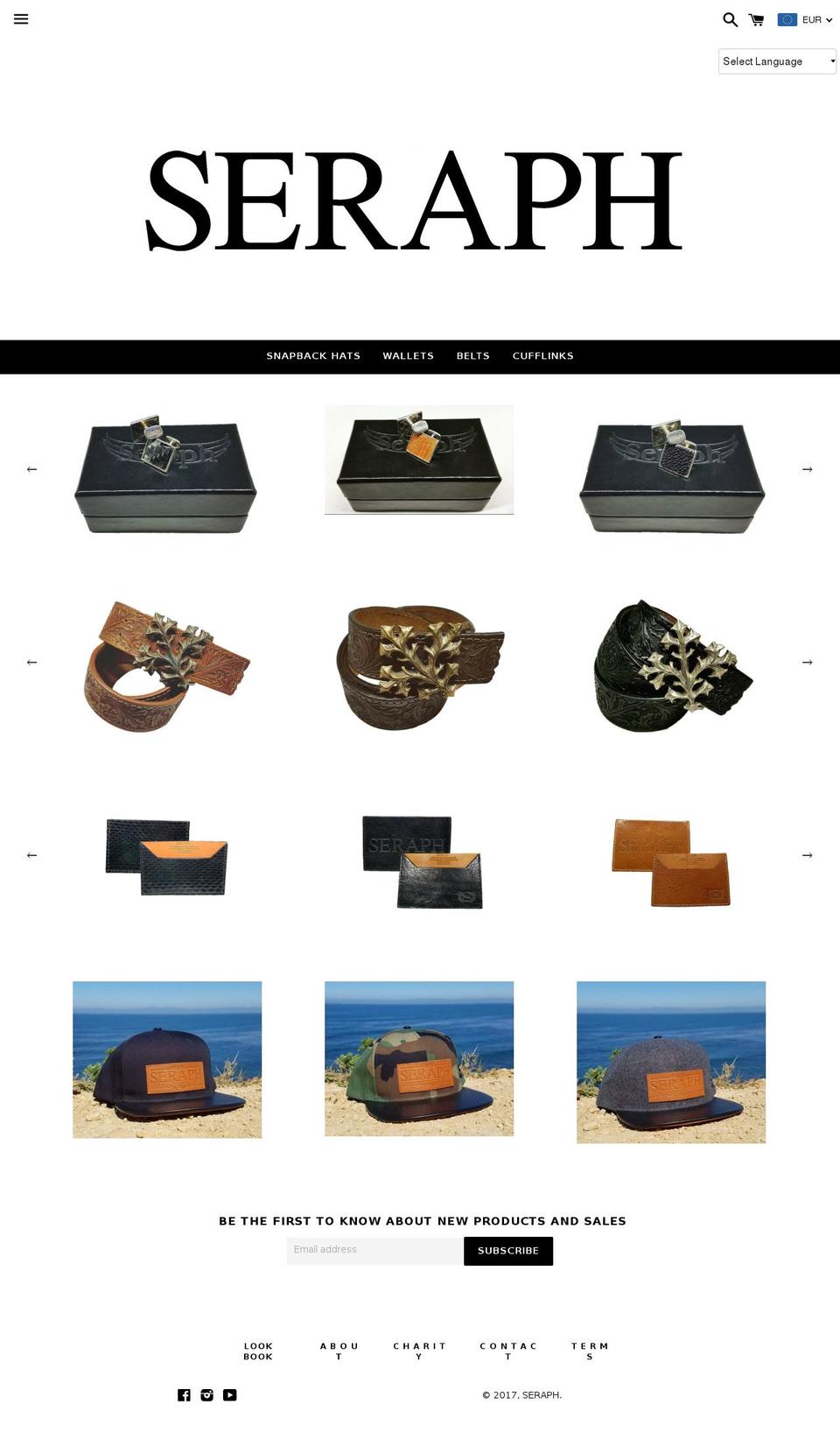 seraphdesign.com shopify website screenshot