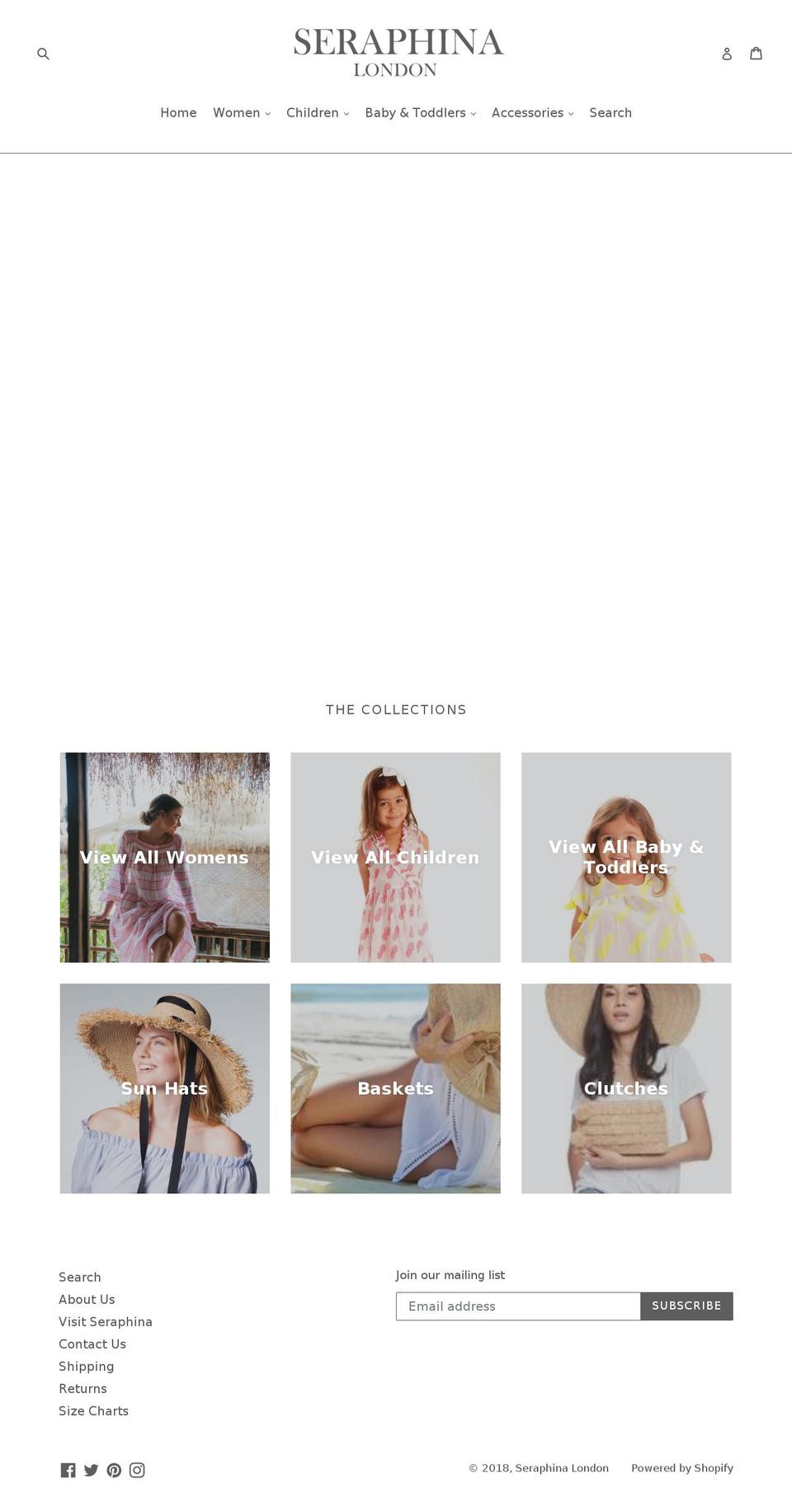 seraphinalondon.com shopify website screenshot