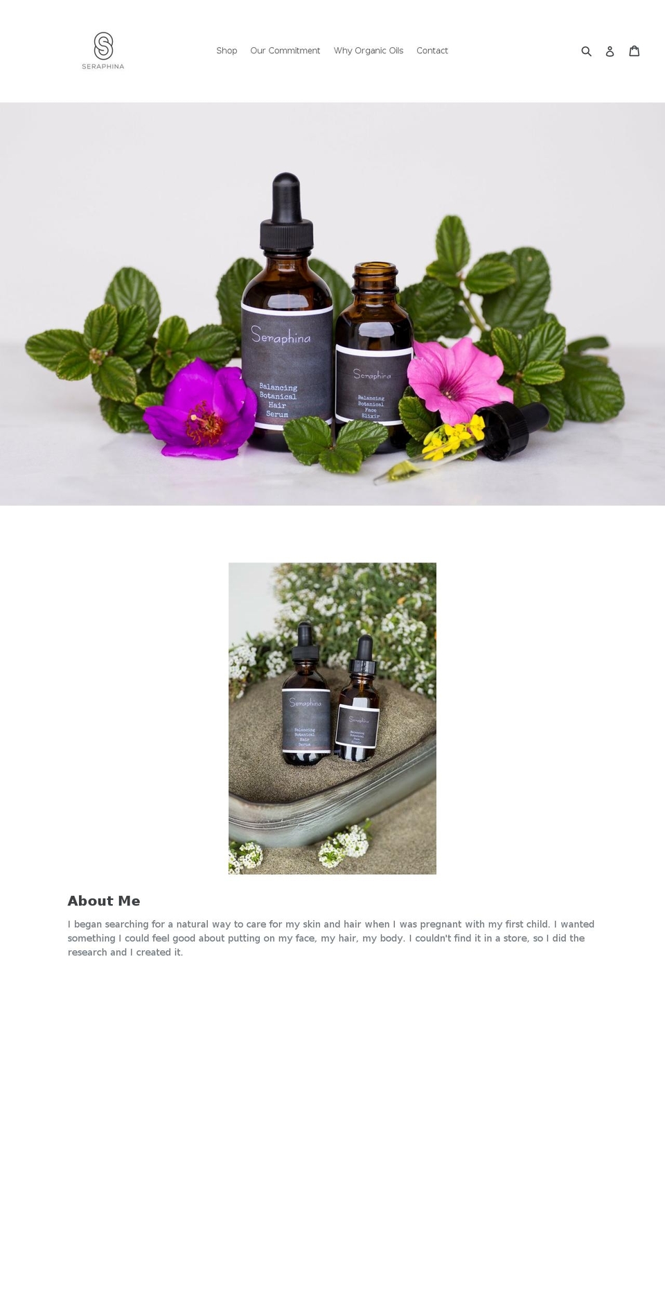 seraphinanaturals.com — Shopify storefront screenshot