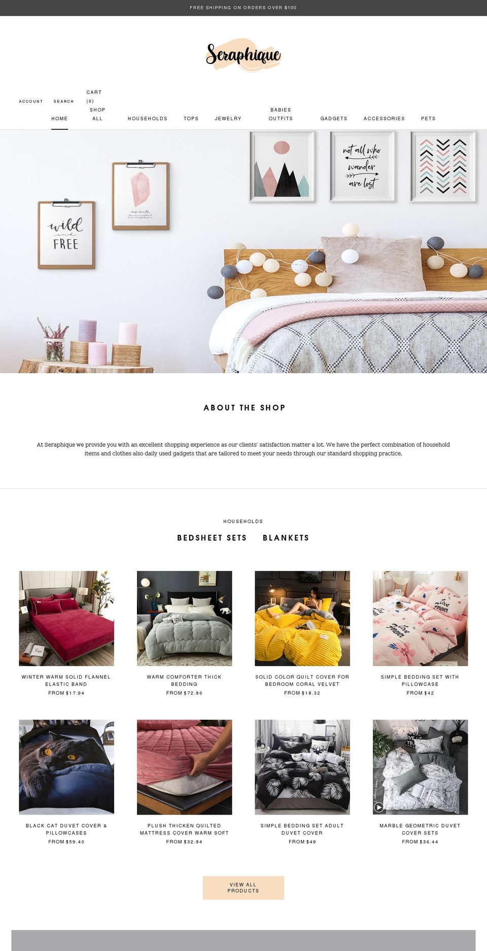 seraphique123.com shopify website screenshot