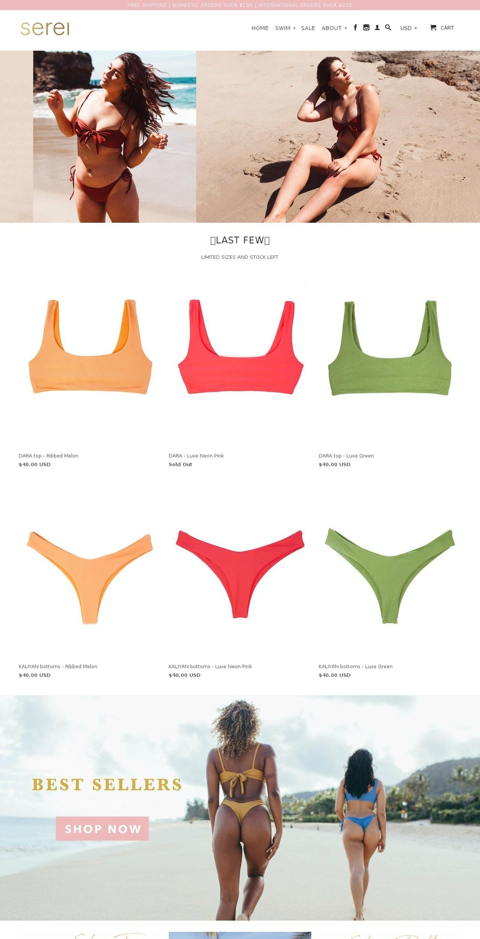 sereiswim.com — Shopify storefront screenshot