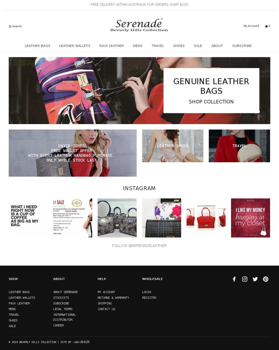Serenade Leather Theme By CLICK2IT - Jan 2017 Shopify theme site example serenadecollection.com