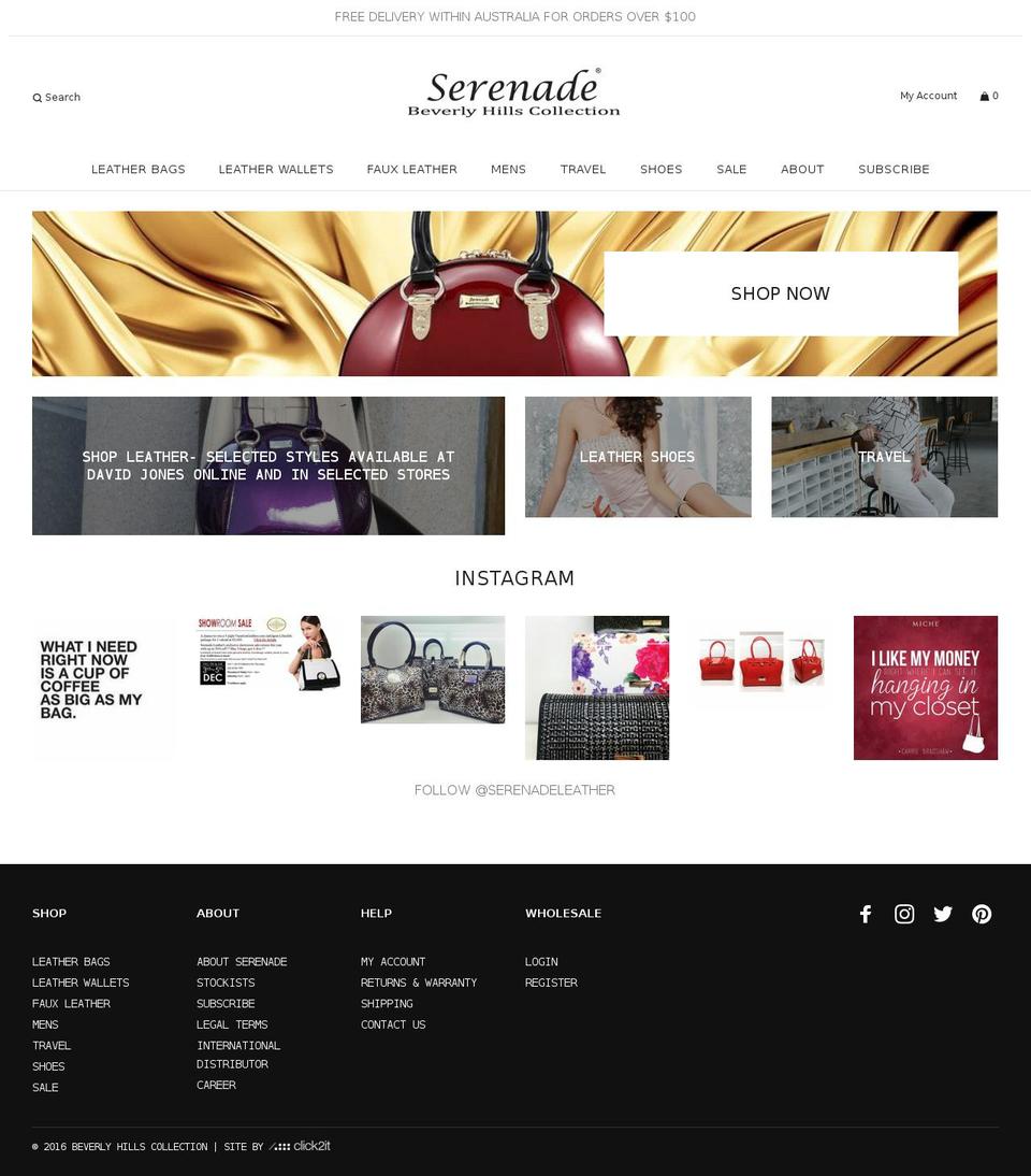 Serenade Leather Theme By CLICK2IT - Jan 2017 Shopify theme site example serenadeleather.com