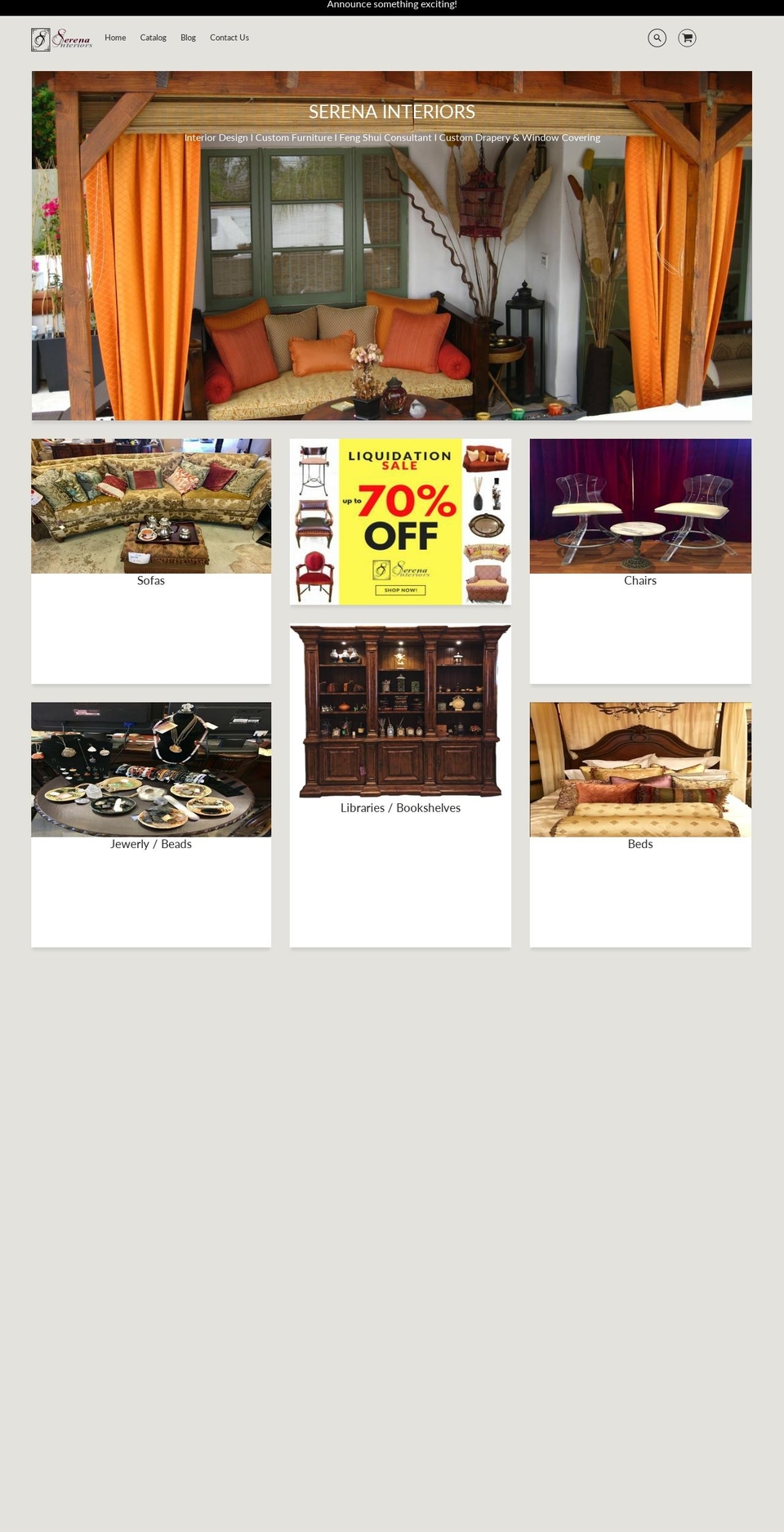 serenainterior.com shopify website screenshot