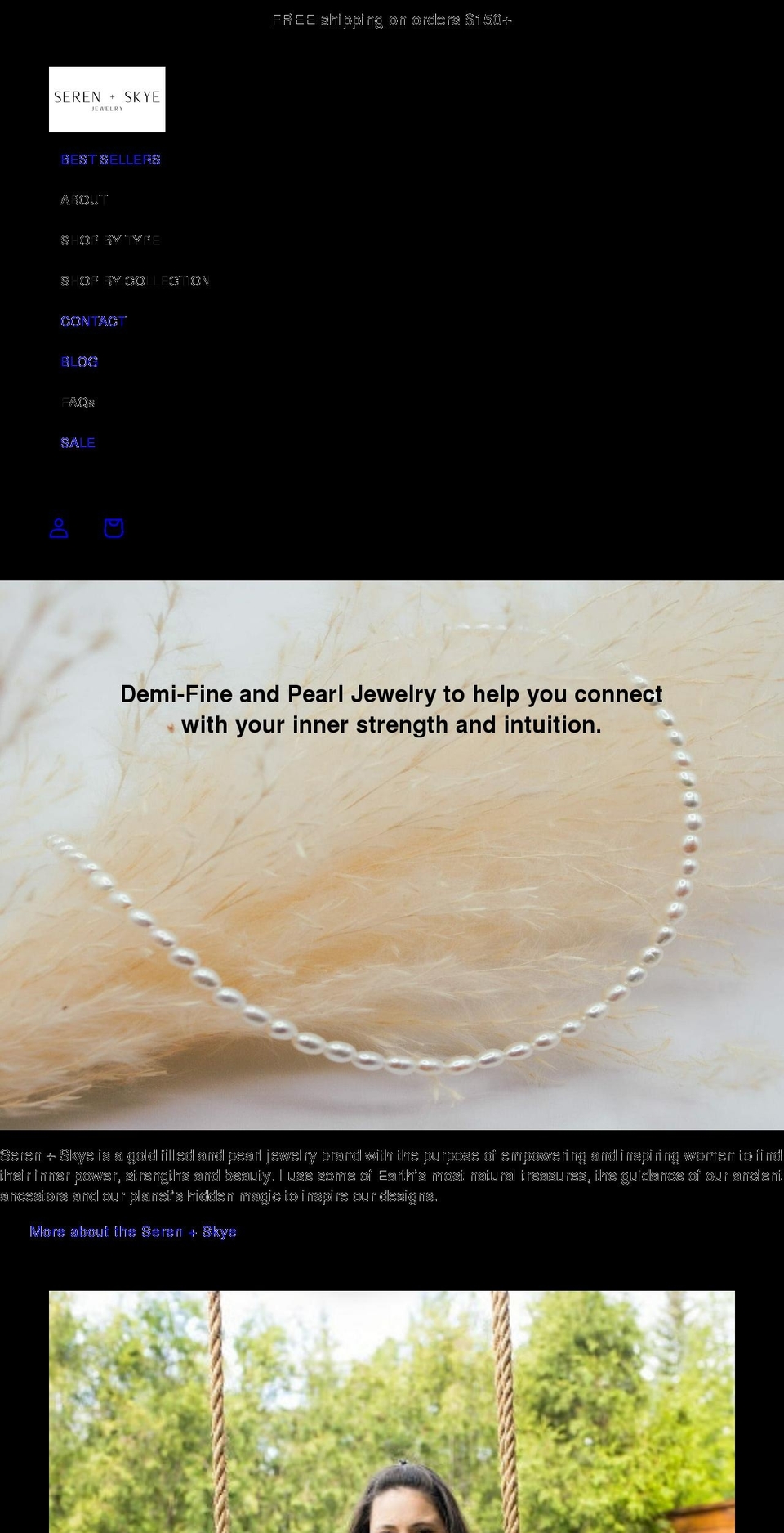 serenandskye.com shopify website screenshot