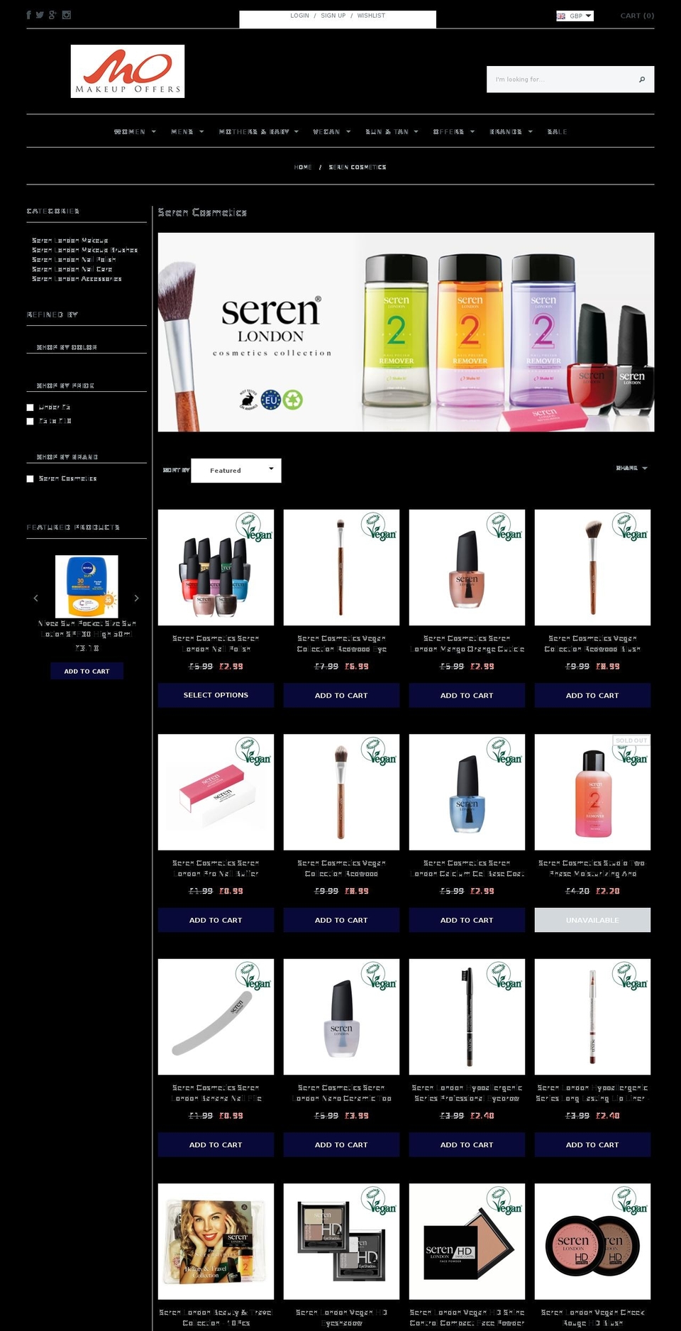 serencosmetics.com — Shopify storefront screenshot