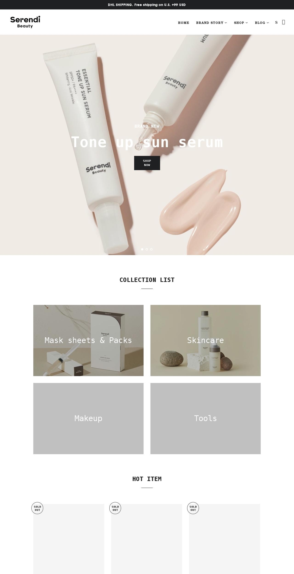 serendibeauty.us shopify website screenshot