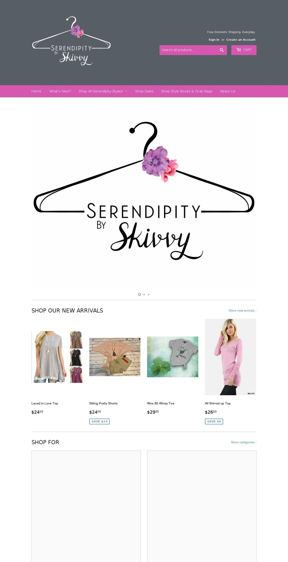 serendipitybyskivvy.com — Shopify storefront screenshot