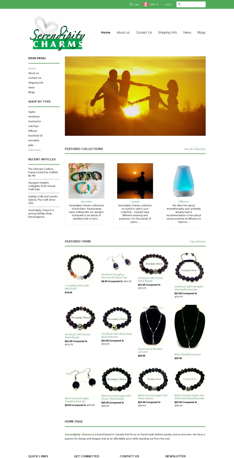 serendipitycharms.com — Shopify storefront screenshot