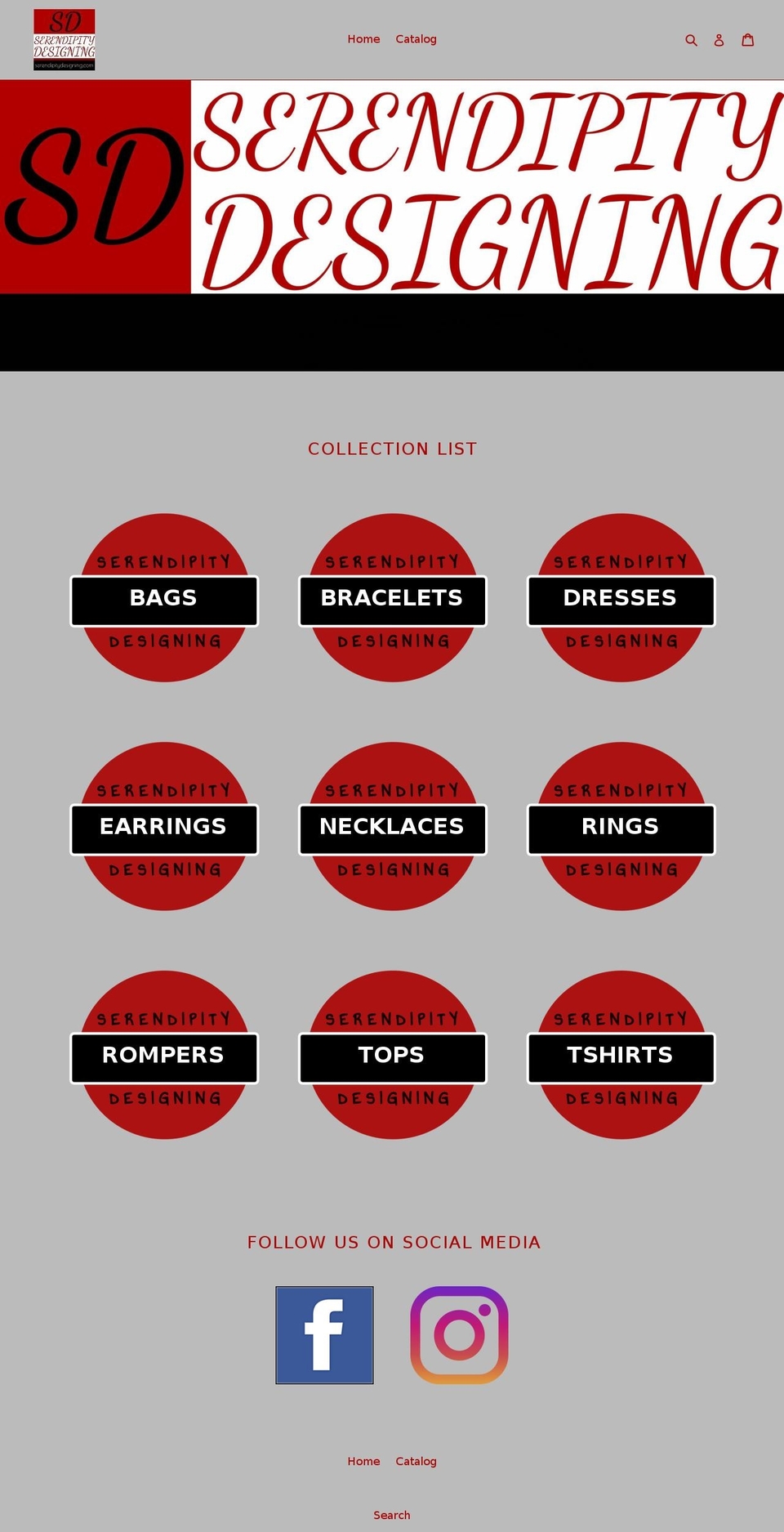 serendipitydesigning.com — Shopify storefront screenshot