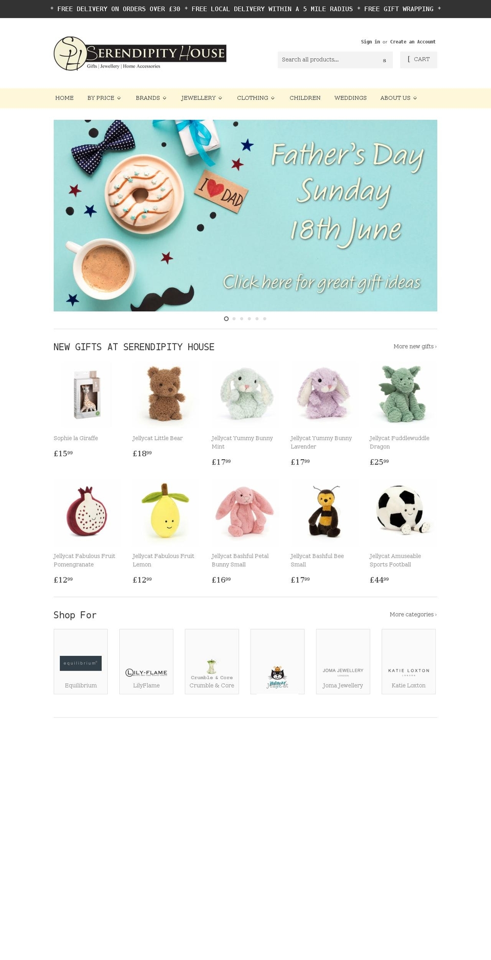 serendipityhouse.co.uk shopify website screenshot