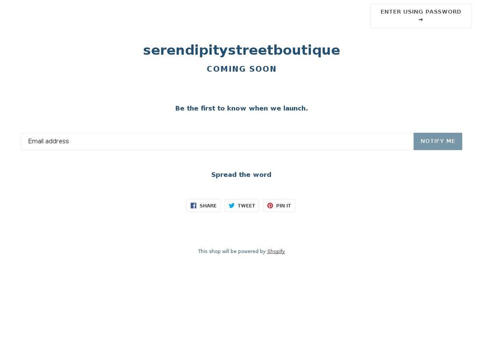 serendipitystreetboutique.com shopify website screenshot