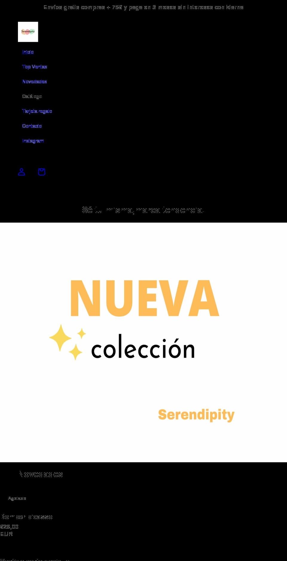 serendipitytienda.com shopify website screenshot