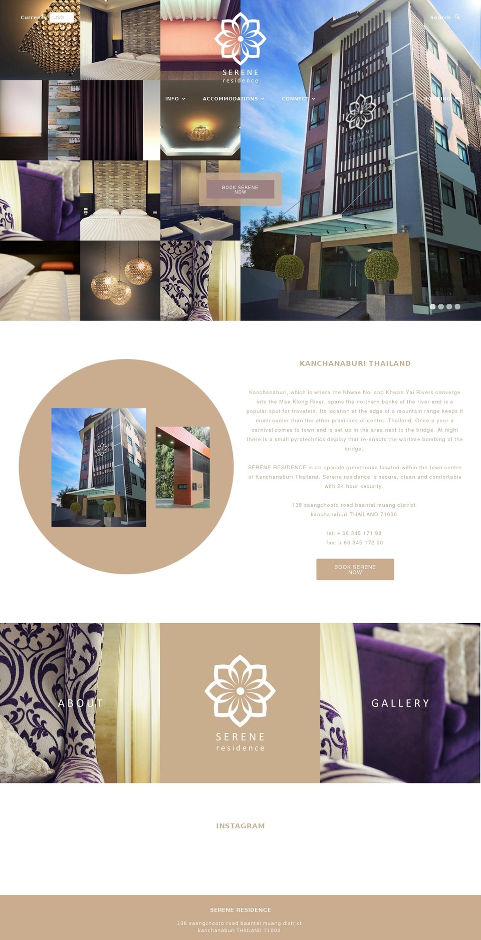 serene-residence.com shopify website screenshot